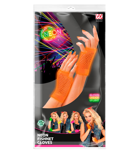 e-carnavalskleding-SYK Net handschoenen neon oranje
