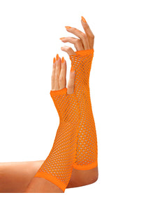 e-carnavalskleding-SYK Net handschoenen neon oranje lang