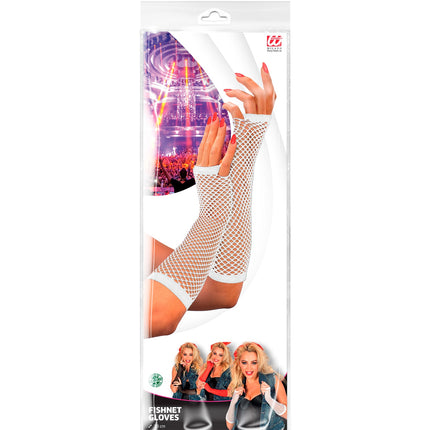 e-carnavalskleding-SYK Net handschoenen wit lang