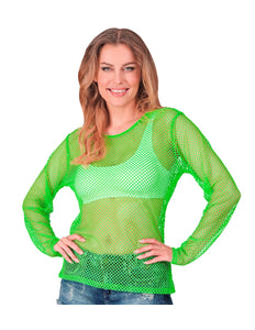 e-carnavalskleding-SYK Net shirt lang neon groen
