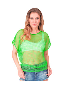 e-carnavalskleding-SYK Net t-shirt neon groen