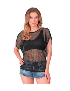 e-carnavalskleding-SYK Net t-shirt zwart