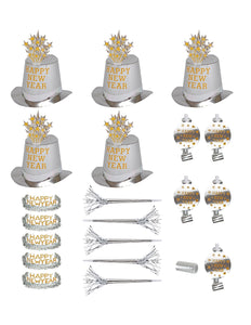 e-carnavalskleding-SYK Nieuw jaar versierset zilver Happy New Year