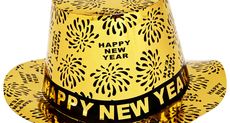 e-carnavalskleding-SYK Nieuwjaar hoed goud Happy New Year
