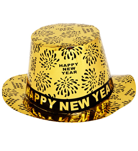 e-carnavalskleding-SYK Nieuwjaar hoed goud Happy New Year