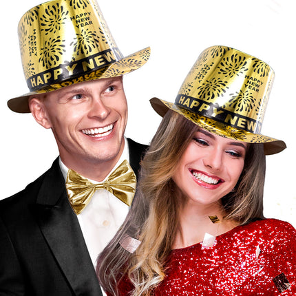 e-carnavalskleding-SYK Nieuwjaar hoed goud Happy New Year