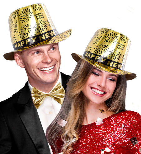 e-carnavalskleding-SYK Nieuwjaar hoed goud Happy New Year