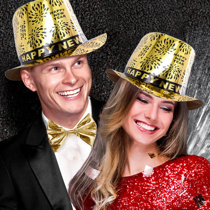 e-carnavalskleding-SYK Nieuwjaar hoed goud Happy New Year