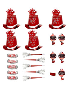 e-carnavalskleding-SYK Nieuwjaar versier set rood Happy New Year
