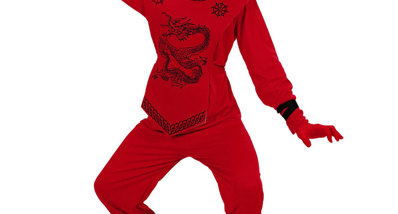 e-carnavalskleding-SYK Ninja pak Freek rood