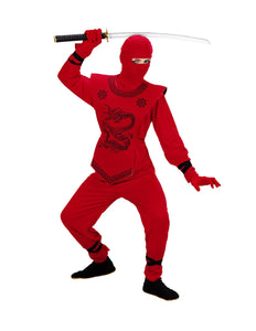 e-carnavalskleding-SYK Ninja pak Freek rood