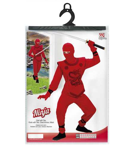 e-carnavalskleding-SYK Ninja pak Freek rood