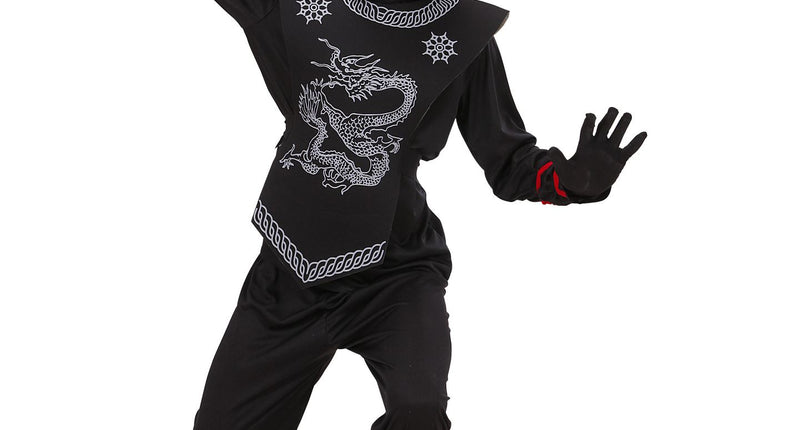 e-carnavalskleding-SYK Ninja pak kinderen Kesio zwart