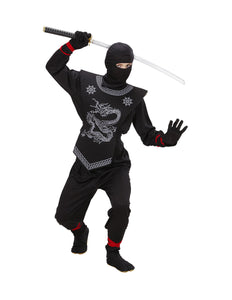 e-carnavalskleding-SYK Ninja pak kinderen Kesio zwart