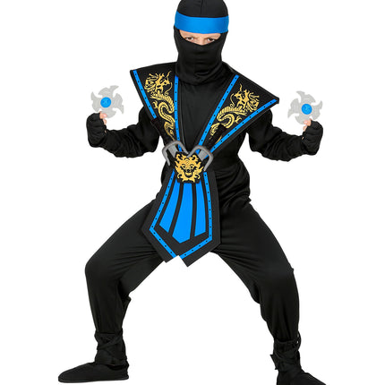 e-carnavalskleding-SYK Ninja pak kinderen Kombat blauw