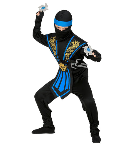 e-carnavalskleding-SYK Ninja pak kinderen Kombat blauw