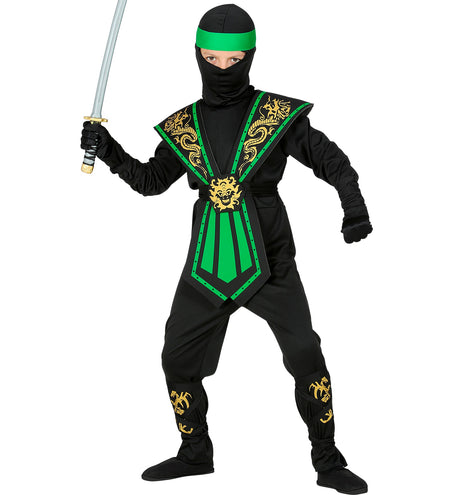 e-carnavalskleding-SYK Ninja pak kinderen Kombat groen
