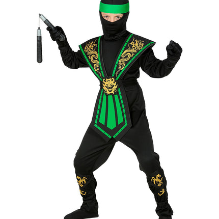 e-carnavalskleding-SYK Ninja pak kinderen Kombat groen