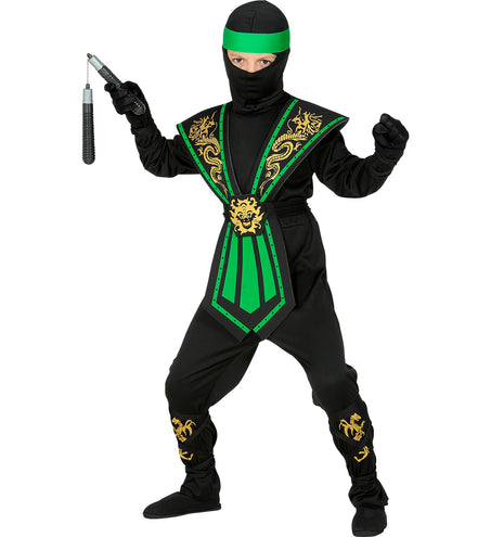 e-carnavalskleding-SYK Ninja pak kinderen Kombat groen