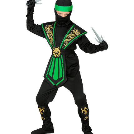 e-carnavalskleding-SYK Ninja pak kinderen Kombat groen