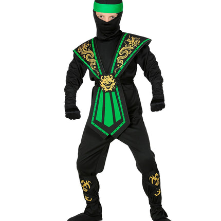 e-carnavalskleding-SYK Ninja pak kinderen Kombat groen