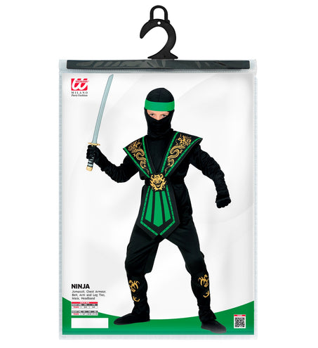 e-carnavalskleding-SYK Ninja pak kinderen Kombat groen