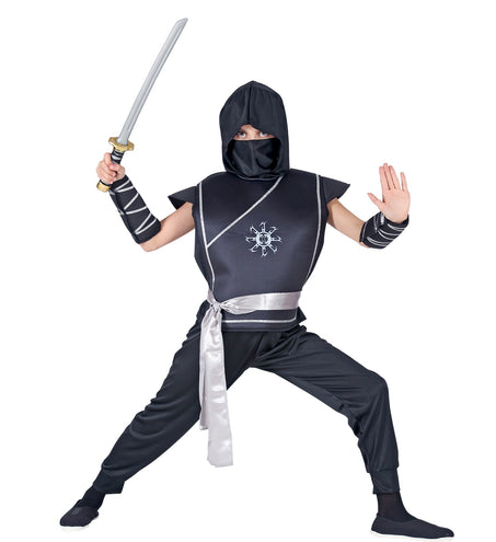 e-carnavalskleding-SYK Ninja pak Kona zilver kind