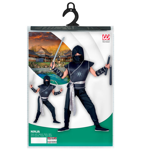 e-carnavalskleding-SYK Ninja pak Kona zilver kind