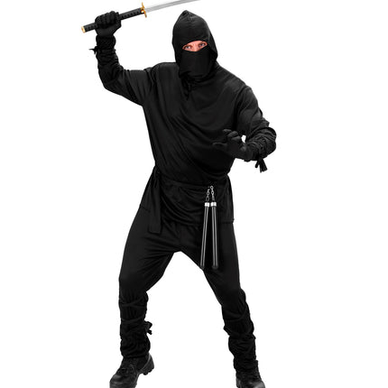 e-carnavalskleding-SYK Ninja pak Sven zwart volwassenen