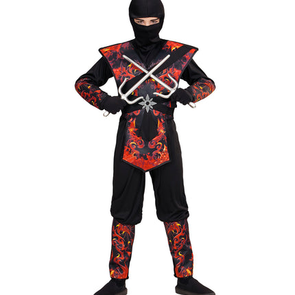 e-carnavalskleding-SYK Ninja pak vlammende draak kinderen