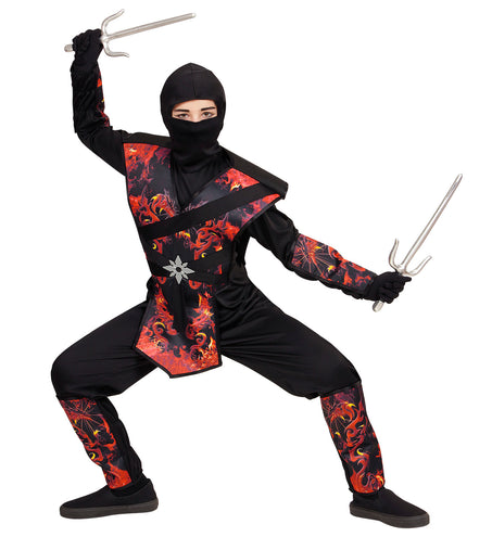 e-carnavalskleding-SYK Ninja pak vlammende draak kinderen