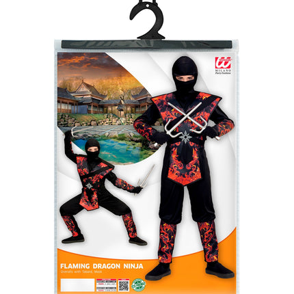 e-carnavalskleding-SYK Ninja pak vlammende draak kinderen