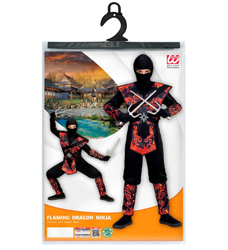e-carnavalskleding-SYK Ninja pak vlammende draak kinderen