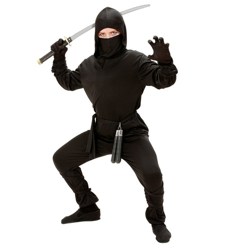 e-carnavalskleding-SYK Ninja pak zwart kind goedkoop