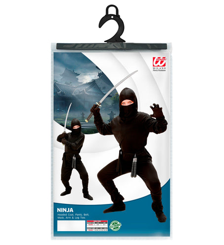 e-carnavalskleding-SYK Ninja pak zwart kind goedkoop