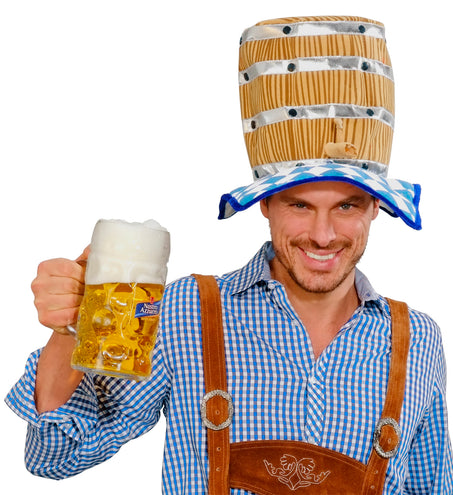 e-carnavalskleding-SYK Oktoberfest hoed biervat blau weiss