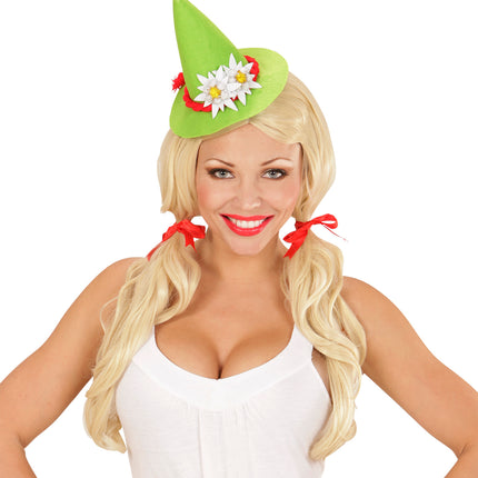 e-carnavalskleding-SYK Oktoberfest hoedje groen met haarclips