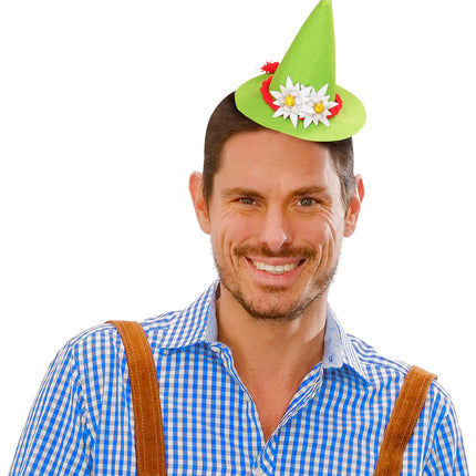 e-carnavalskleding-SYK Oktoberfest hoedje groen met haarclips