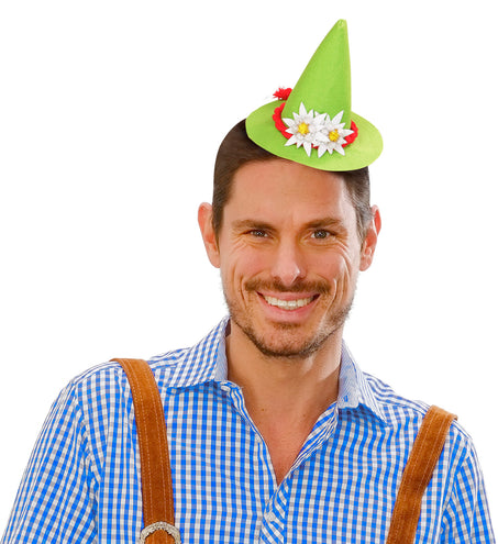 e-carnavalskleding-SYK Oktoberfest hoedje groen met haarclips