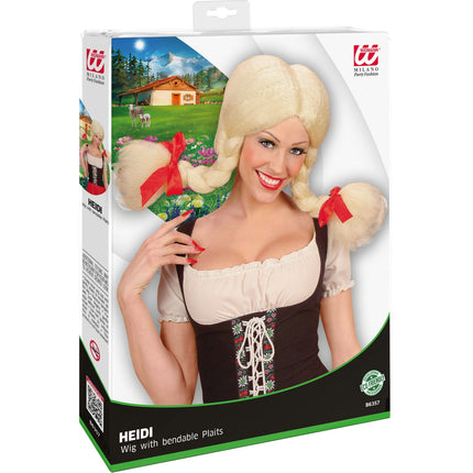 e-carnavalskleding-SYK Oktoberfest pruik Heidy met vlechten