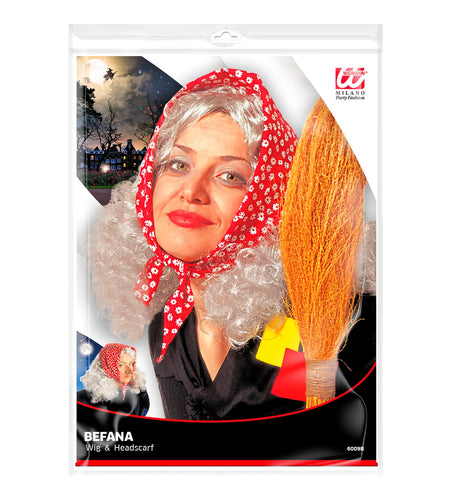 e-carnavalskleding-SYK Oma pruik met bandana