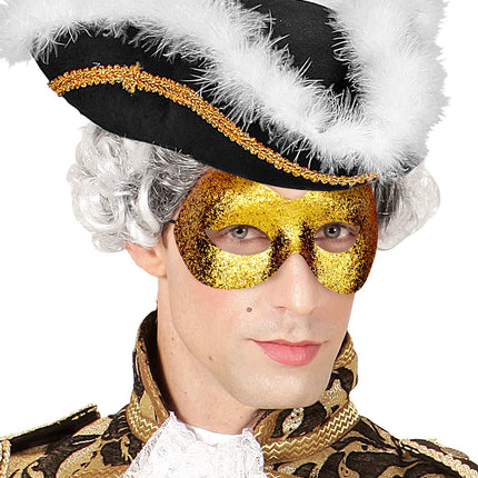 e-carnavalskleding-SYK Oogmasker goud met glitters