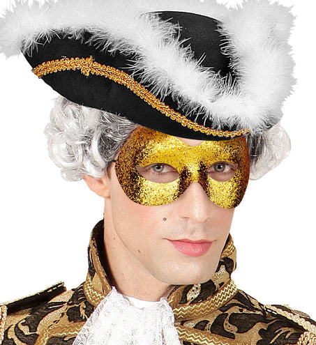 e-carnavalskleding-SYK Oogmasker goud met glitters