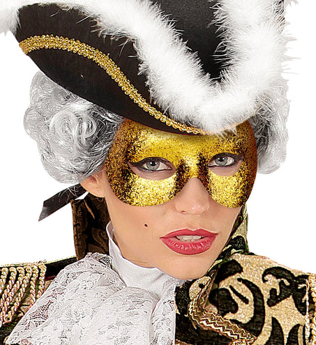 e-carnavalskleding-SYK Oogmasker goud met glitters