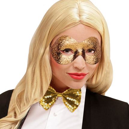 e-carnavalskleding-SYK Oogmasker goud met glitters