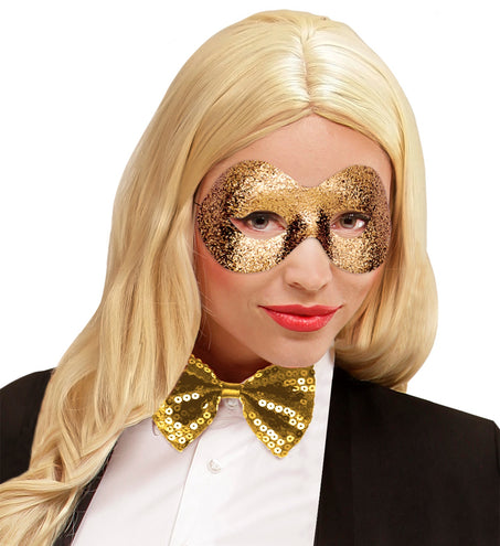 e-carnavalskleding-SYK Oogmasker goud met glitters