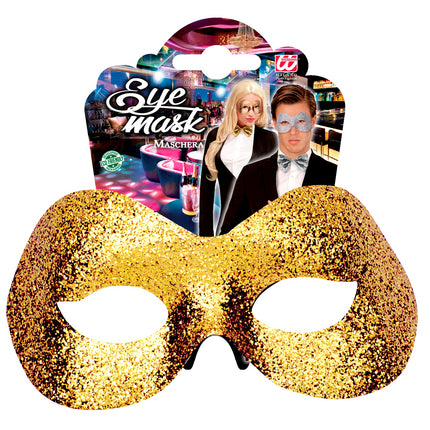 e-carnavalskleding-SYK Oogmasker goud met glitters