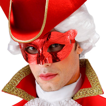 e-carnavalskleding-SYK Oogmasker metallic rood