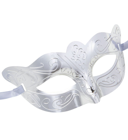 e-carnavalskleding-SYK Oogmasker metallic zilver