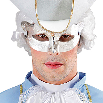 e-carnavalskleding-SYK Oogmasker metallic zilver